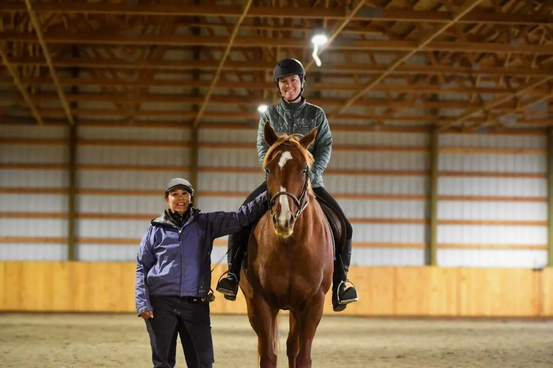 Anne Shaw, a student of Tressa Boulden, with a horse