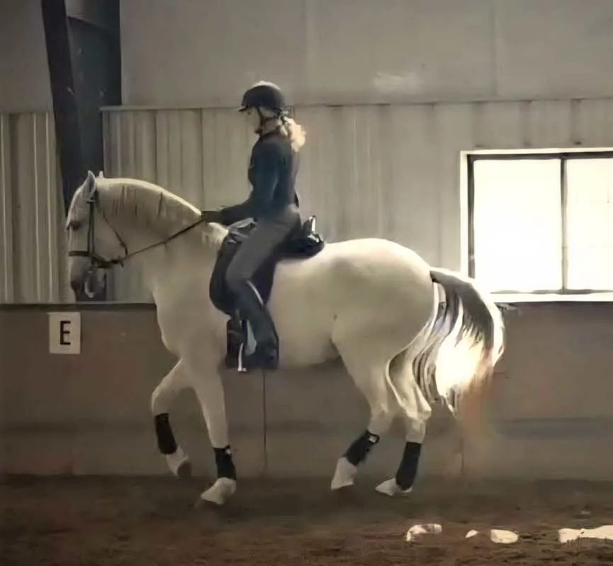 Charmaine Brower, a student of Tressa Boulden, with a horse