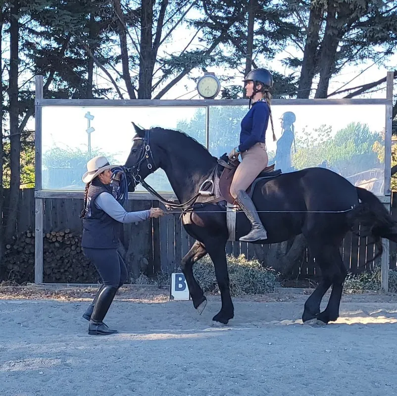 Paloma David, a student of Tressa Boulden, with a horse